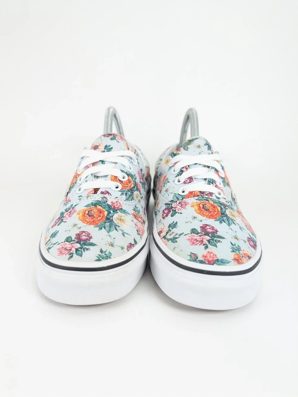Vans Era Vintage Floral Print Low Top Sneakers Light Blue Women's 7